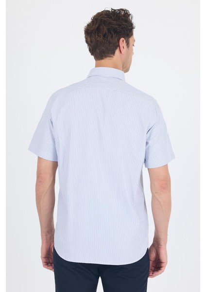 Koyu Lacivert Sert Yaka Kısa Kol Cepli Comfort Fit Cls Gömlek 1004250259 indirimleri