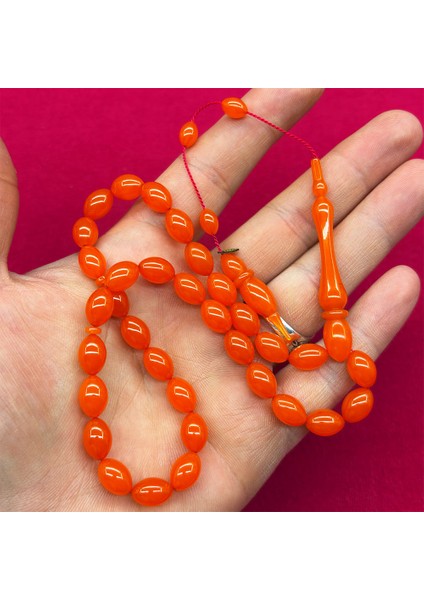 Portakal Rengi Ateş Kehribar Tesbih