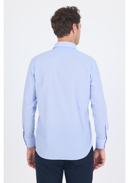 Mavi Uzun Kol Pamuklu Basic Comfort Fit Gömlek 1004250002 indirimleri