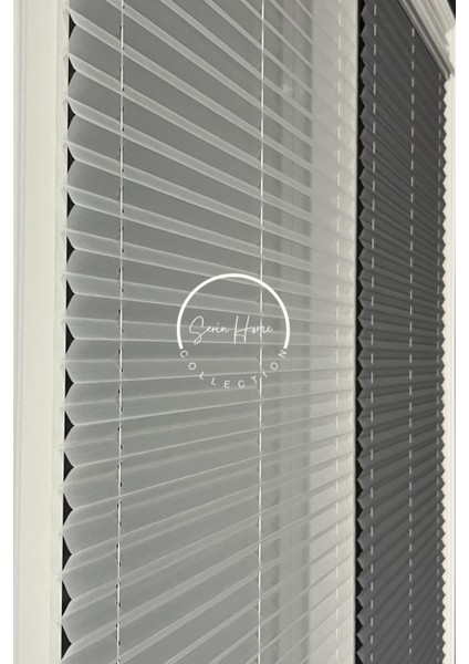 Gece Gündüz Katlanabilir Koyu Gri Çiftli Plise Perde, Cam Balkon Perdeleri, Pvc Pencere Perdeleri