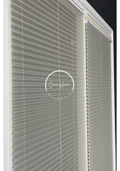Gece Gündüz Katlanabilir Krem Çiftli Plise Perde, Cam Balkon Perdeleri, Pvc Pencere Perdeleri