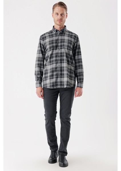 Uzun Kollu Ekoseli Gabardin Sert Yaka Cepli Garnili Casual Comfort Fit Gömlek 1004235112 fırsatları