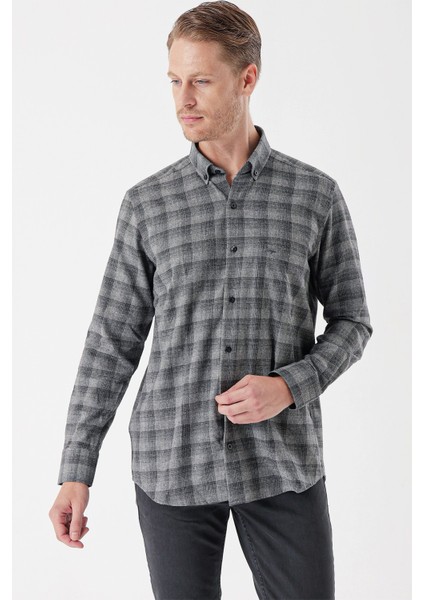 Uzun Kollu Ekoseli Gabardin Sert Yaka Cepli Casual Comfort Fit Gömlek 1004235113 fiyatları