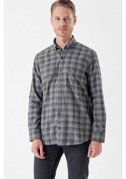 Uzun Kollu Ekoseli Gabardin Sert Yaka Cepli Casual Comfort Fit Gömlek 1004235113 indirimleri