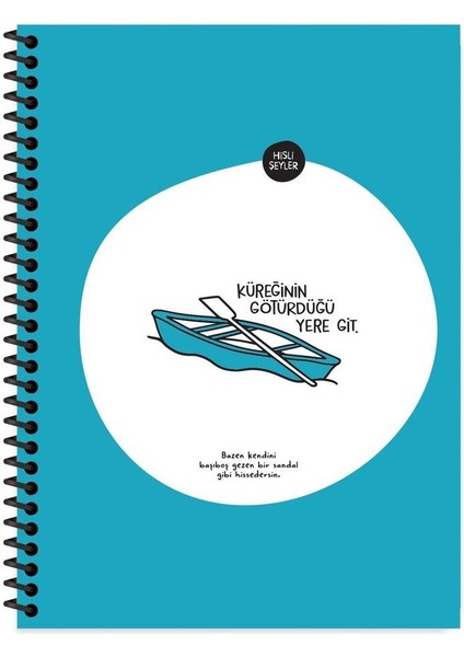 Hisli Şeyler 18.5X25 Çizgili Defter - Küreğinin Götürdüğü Yere Git