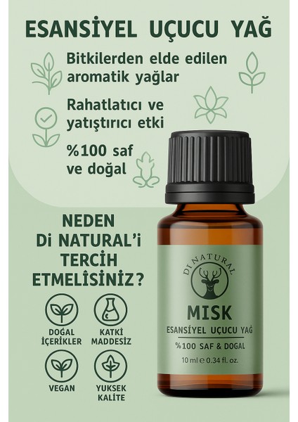 Misk Uçucu Yağ Saf Doğal Esans Buhurdanlık Difüzör Oda Esansı 10 ml fırsatları