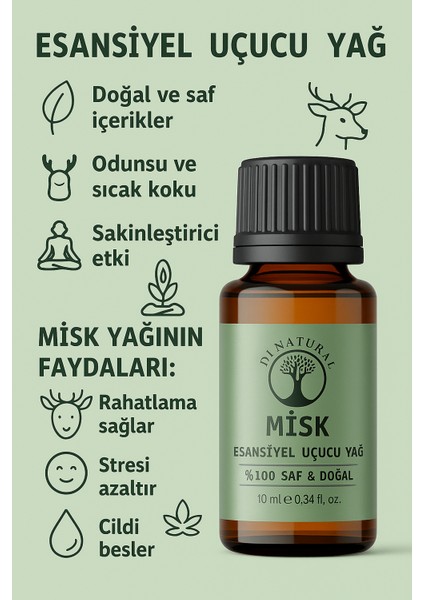 Misk Uçucu Yağ Saf Doğal Esans Buhurdanlık Difüzör Oda Esansı 10 ml indirimleri