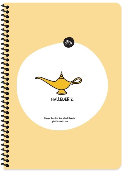 Hisli Şeyler A4 Çizgili Spiralli Stickerli Defter Hallederiz