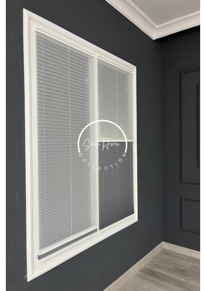 Gece Gündüz Katlanabilir Koyu Gri Çiftli Plise Perde, Cam Balkon Perdeleri, Pvc Pencere Perdeleri