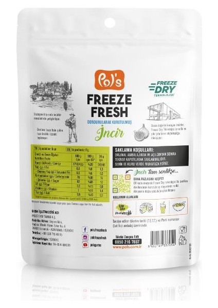 Pol’s Freeze Fresh Dondurularak Kurutulmuş İncir 20 g fiyatları