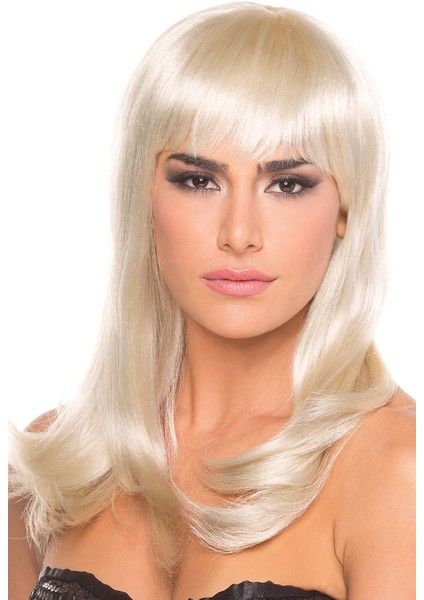 Nessiworld Platin Altın Dore Renk Uzun Düz Parti Peruğu