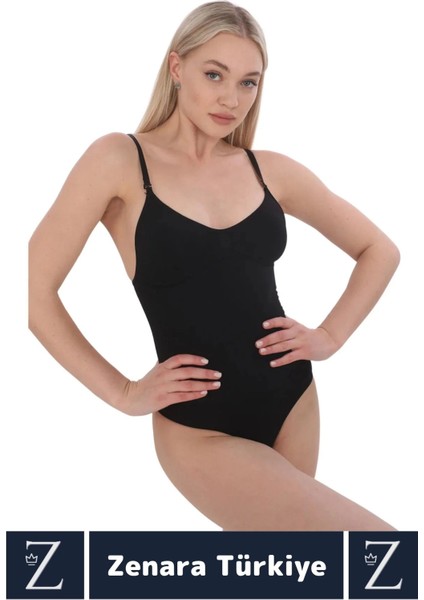 Iz Iç Göstermez Kaymaz Vücut Şekillendiren Sıkılaştıran Toparlayan Çıtçıtlı String Body Korse