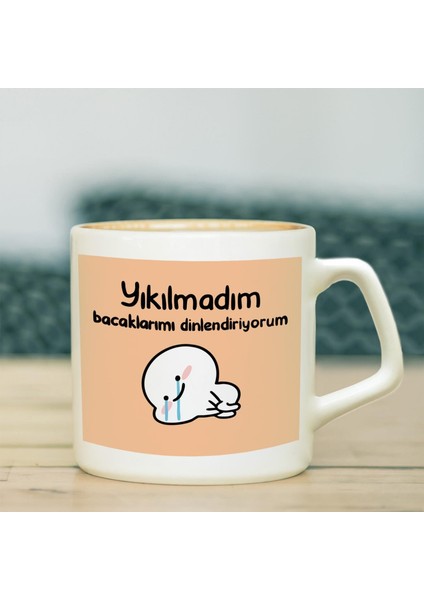 Yıkılmadım Bacaklarımı Dinlendiriyorum Yazılı Kupa 7,5cm fiyatları