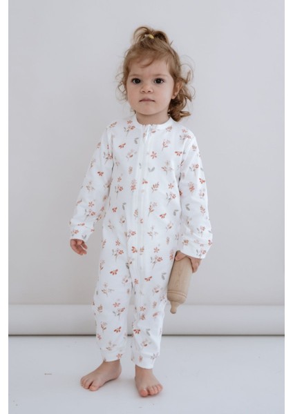 Fermuarlı Patiksiz Tulum - Pureline Series - Soft Bloom