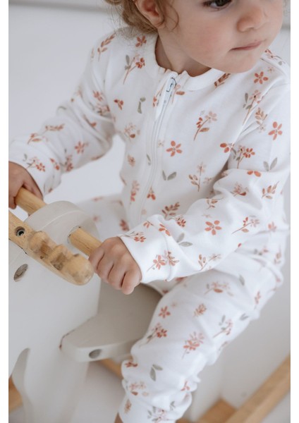 Fermuarlı Patiksiz Tulum - Pureline Series - Soft Bloom indirimleri