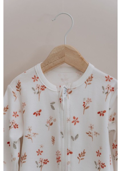 Fermuarlı Patiksiz Tulum - Pureline Series - Soft Bloom