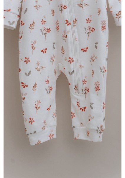 Fermuarlı Patiksiz Tulum - Pureline Series - Soft Bloom