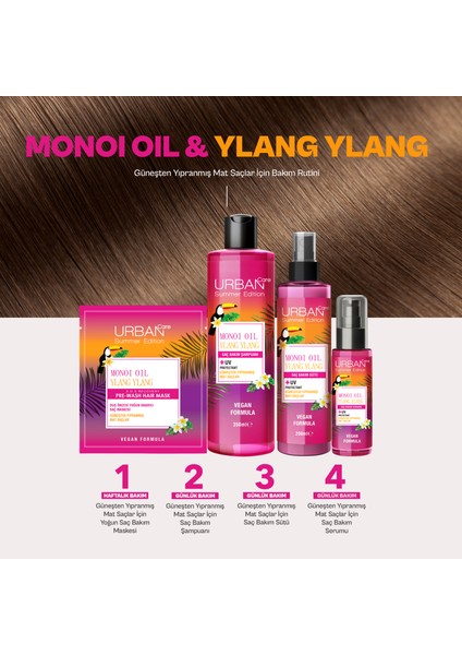Monoi Oil & Ylang Ylang Güneşten Yıpranmış Mat Saçlara Özel Saç Bakım Sütü 200 ml indirimleri