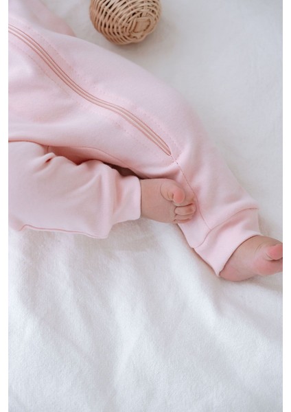 Fermuarlı Patiksiz Tulum - Pureline Series - Pembe indirimleri