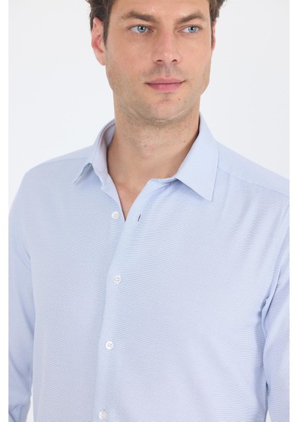 Koyu Lacivert Uzun Kol Sert Yaka Cepsiz Slim Fit Pamuklu Gömlek 1004250225 fırsatları