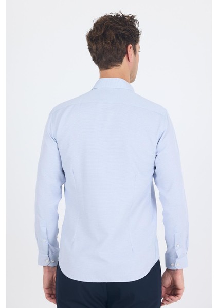 Koyu Lacivert Uzun Kol Sert Yaka Cepsiz Slim Fit Pamuklu Gömlek 1004250225 indirimleri