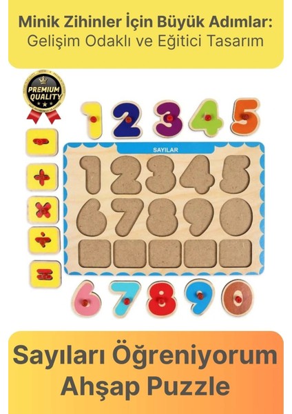 Yeni Seri Çocuk Ebeveyn Eğlenceli Eğitici Öğrenme Destekli Sayılar Yapboz Ahşap Tutmalı Puzzle