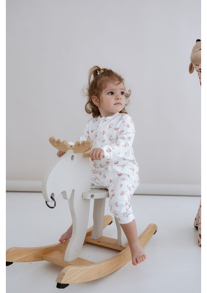 Fermuarlı Patiksiz Tulum - Pureline Series - Soft Bloom