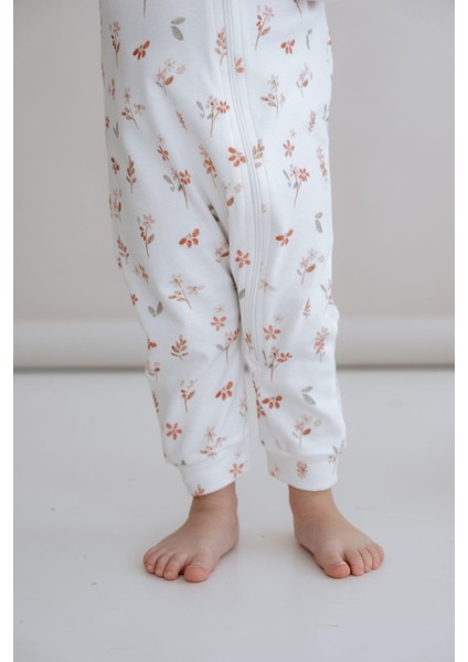 Fermuarlı Patiksiz Tulum - Pureline Series - Soft Bloom