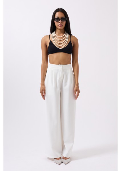 Casual Yüksek Bel Beyaz Pantolon fiyatları
