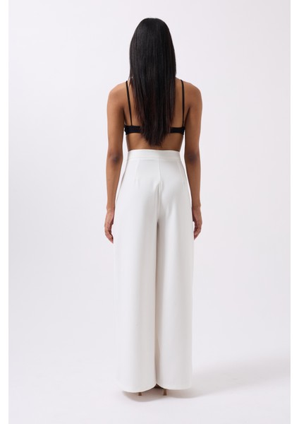 Casual Yüksek Bel Beyaz Pantolon indirimleri