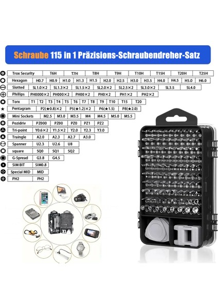115 Parça Çok Fonksiyonlu Bilgisayar, Telefon, Elektronik Cihaz Tamir Seti modelleri
