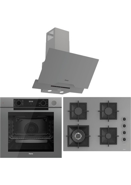 Fryart Artline Steam QEP64CPR - SC408-WFA - D065-SA 9 Prog. Dijital Turbo Ank. Set - Gri