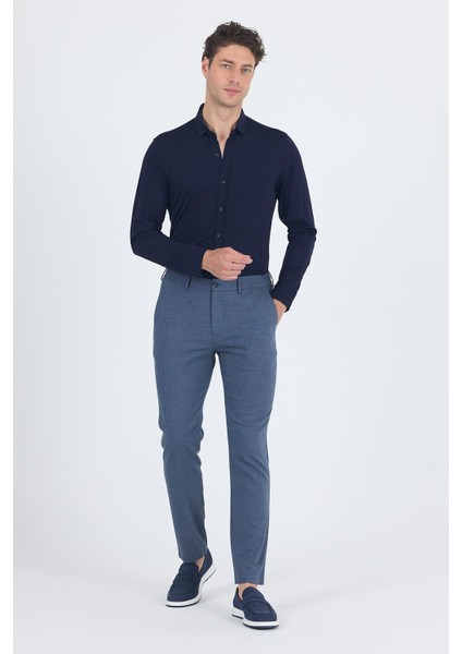 Lacivert Kendinden Desenli Yan Cep Slim Fit Jogger Pantolon 1003250161 fiyatları