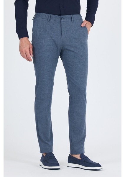 Lacivert Kendinden Desenli Yan Cep Slim Fit Jogger Pantolon 1003250161 modelleri