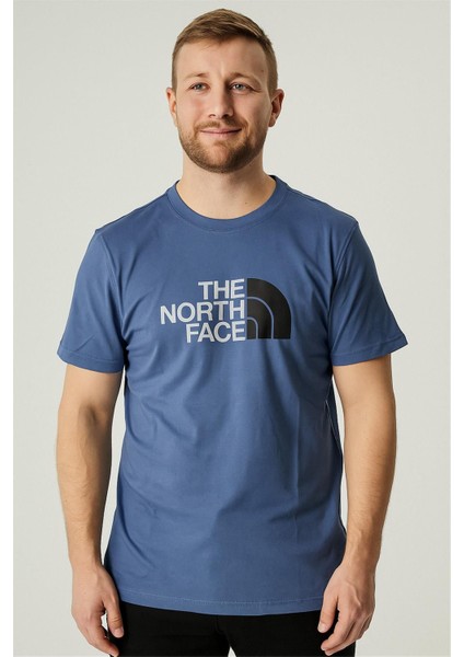 Bisiklet Yaka Tshirt Mavi Thenorthface modelleri
