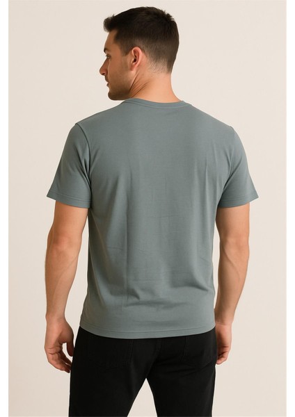 Pamuk Penye Bisiklet Yaka T-Shirt Koyu Yeşil Thenorthface fiyatları