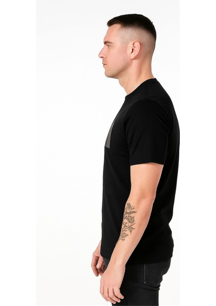 Bisiklet Yaka Tshirt Siyah Thenorthface modelleri