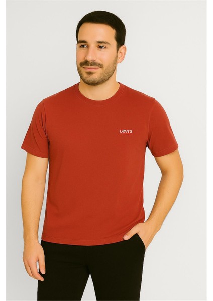 Erkek Kırmızı Tişört -Süprem Kumaş Levs