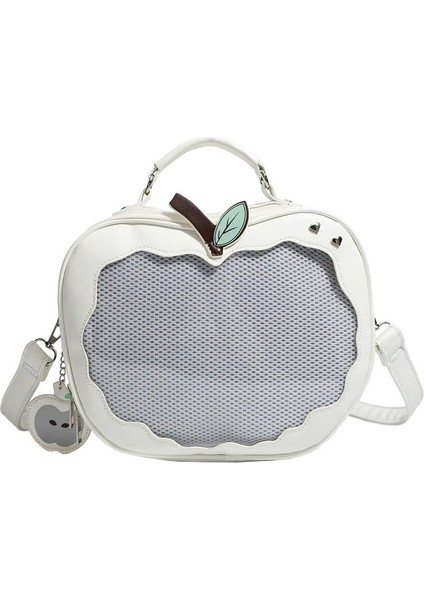 Yeni Kız Harajuku Niş Tasarım Elma Crossbody Çanta El Çantası Tatlı Stil Sevimli Ulzzang Ita Çantası Y2K Backpack Tiki Stili Itabag Renk: Beyaz (Yurt Dışından)