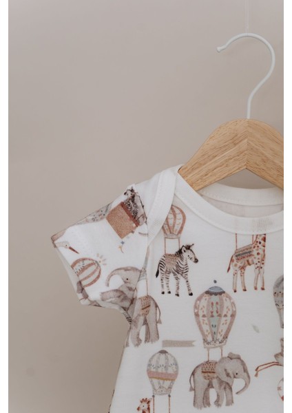 Kısa Kol Şortlu Yazlık Tulum - Pureline Series - Dreamland Safari