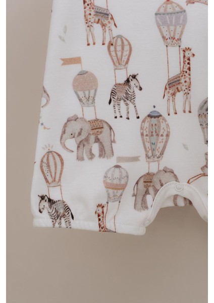 Kısa Kol Şortlu Yazlık Tulum - Pureline Series - Dreamland Safari