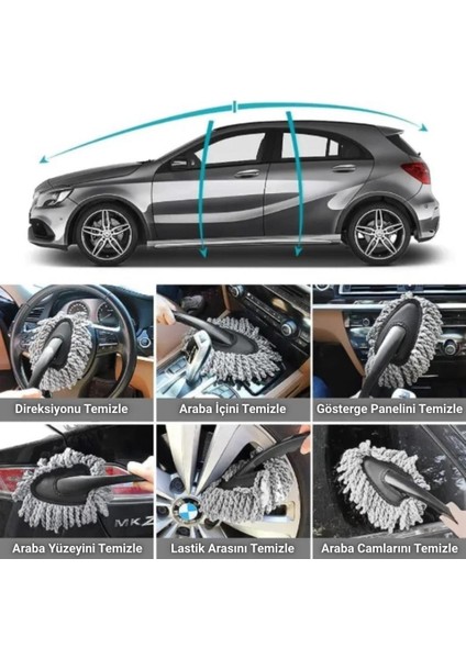 Profesyonel 9 Parça Çizmez Mikrofiber Oto Yıkama Seti Jant Temizleme Fırçası Mikrofiber Bez Yıkama Eldiveni Set