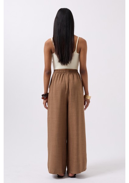 Aksesuar Detay Keten Kahverengi Pantolon fırsatları