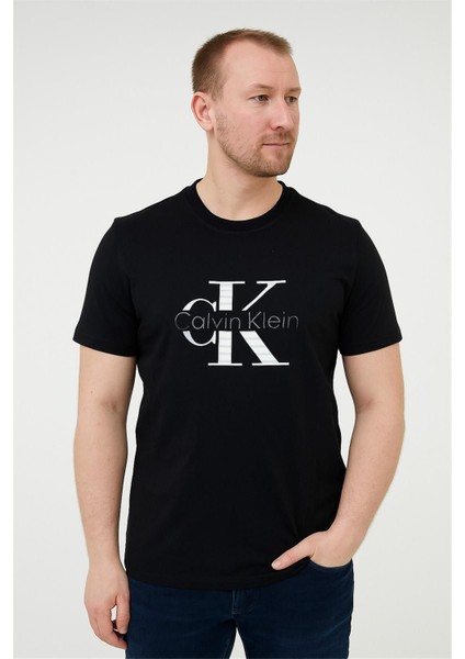 Bisiklet Yaka Tshirt Siyah Calvinklein