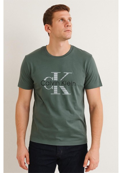 Bisiklet Yaka Tshirt Yeşil Calvinklein modelleri
