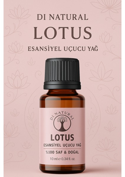 Lotus Çiçeği Uçucu Yağ Saf Doğal Esans Buhurdanlık Difüzör Oda Esansı 10 ml