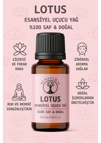 Lotus Çiçeği Uçucu Yağ Saf Doğal Esans Buhurdanlık Difüzör Oda Esansı 10 ml modelleri