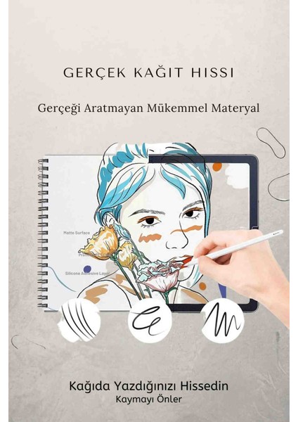 Galaxy Tab S10 Fe Plus Uyumlu 13.1 Inç Gerçek Kağıt Hissi Parlama Önleyici Paper Like Ekran Koruyucu modelleri