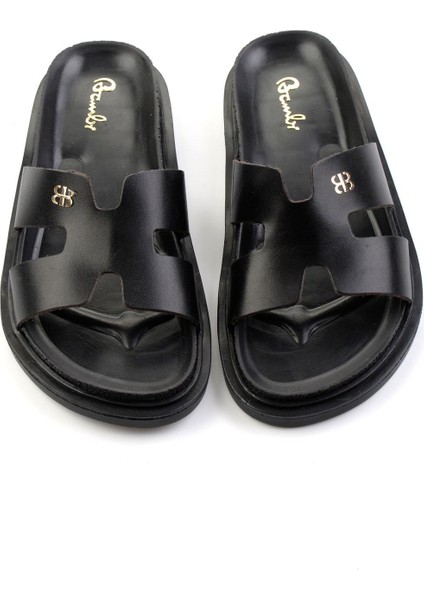 Siyah Leather Kadın Terlik K04666013803