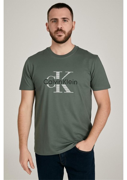 Bisiklet Yaka Tshirt Yeşil Calvinklein